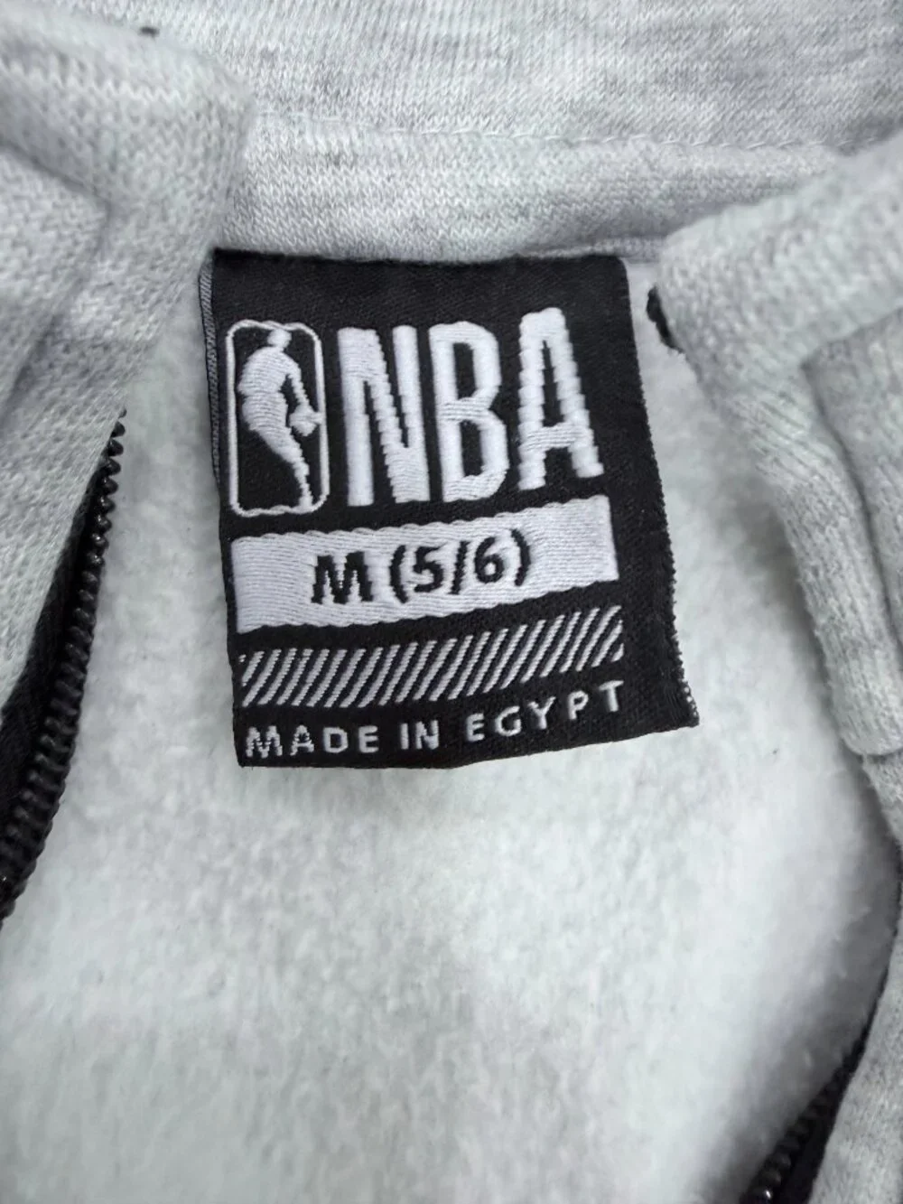 NBA Boys Size 5/6 Gray Fleece Full Zip Jacket Logo Basketball